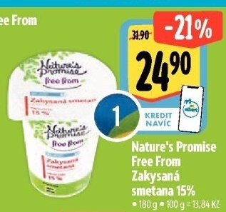 Zakysaná smetana Free From 15% bio Nature'