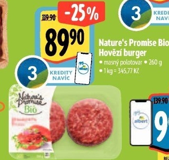 Hovězí burger Bio Nature'