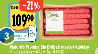 Klobásy masové drůbeží Bio Nature'
