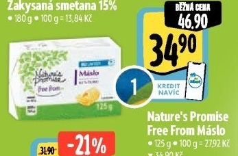 Máslo bez laktózy Free From Nature'