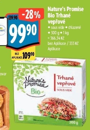 Maso vepřové trhané sous vide bio Nature'