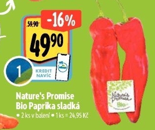 Paprika červená bio Nature'