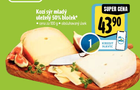 Sýr kozí mladý uleželý 50%