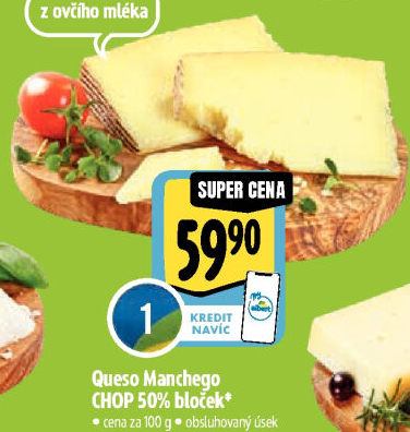 Sýr Manchego Queso CHOP 50%