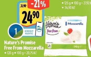 Sýr Mozzarella free from Nature'
