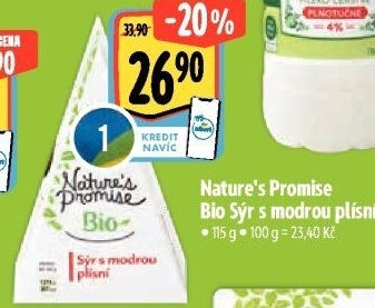 Sýr s modrou plísní bio Nature'