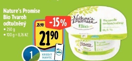 Tvaroh odtučněný bio Nature'