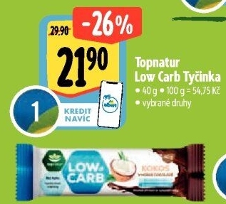 Tyčinka bez lepku Low carb Topnatur