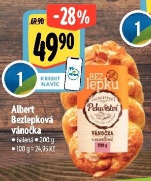 Vánočka bez lepku Albert