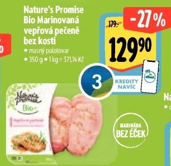 Vepřová pečeně bez kosti marinovaná bio Nature'