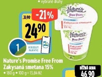 Zakysaná smetana Free From 15% bio Nature'