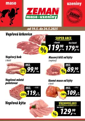 akční leták ZEMAN maso - uzeniny 19.5.2025-24.5.2025