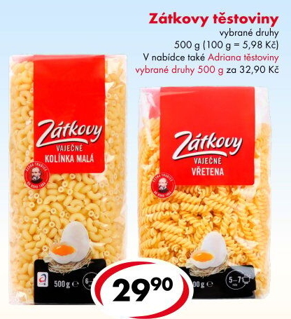 Těstoviny vaječné Zátkovy