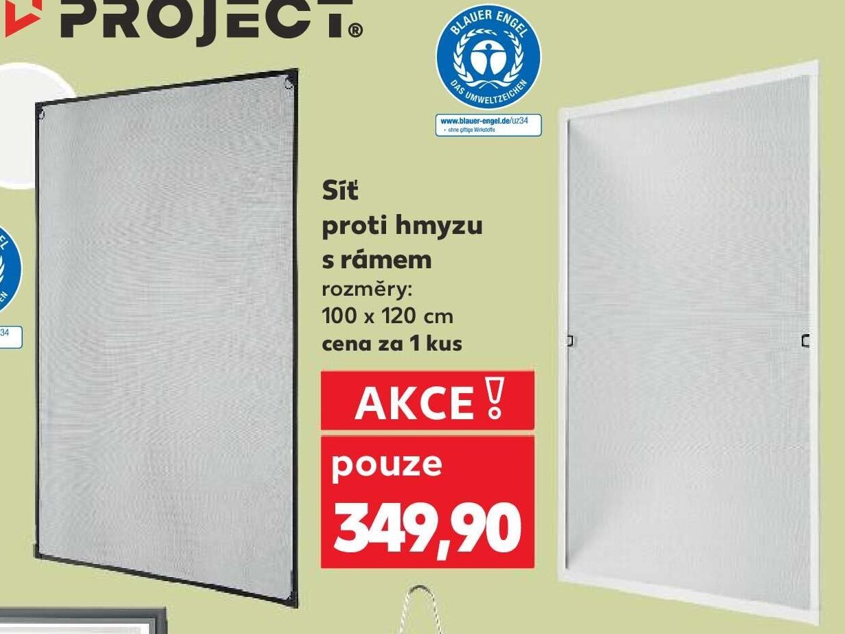 Síť proti hmyzu s rámem 100 x 120 cm