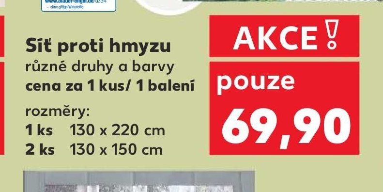 Síť proti hmyzu 130 x 220 cm