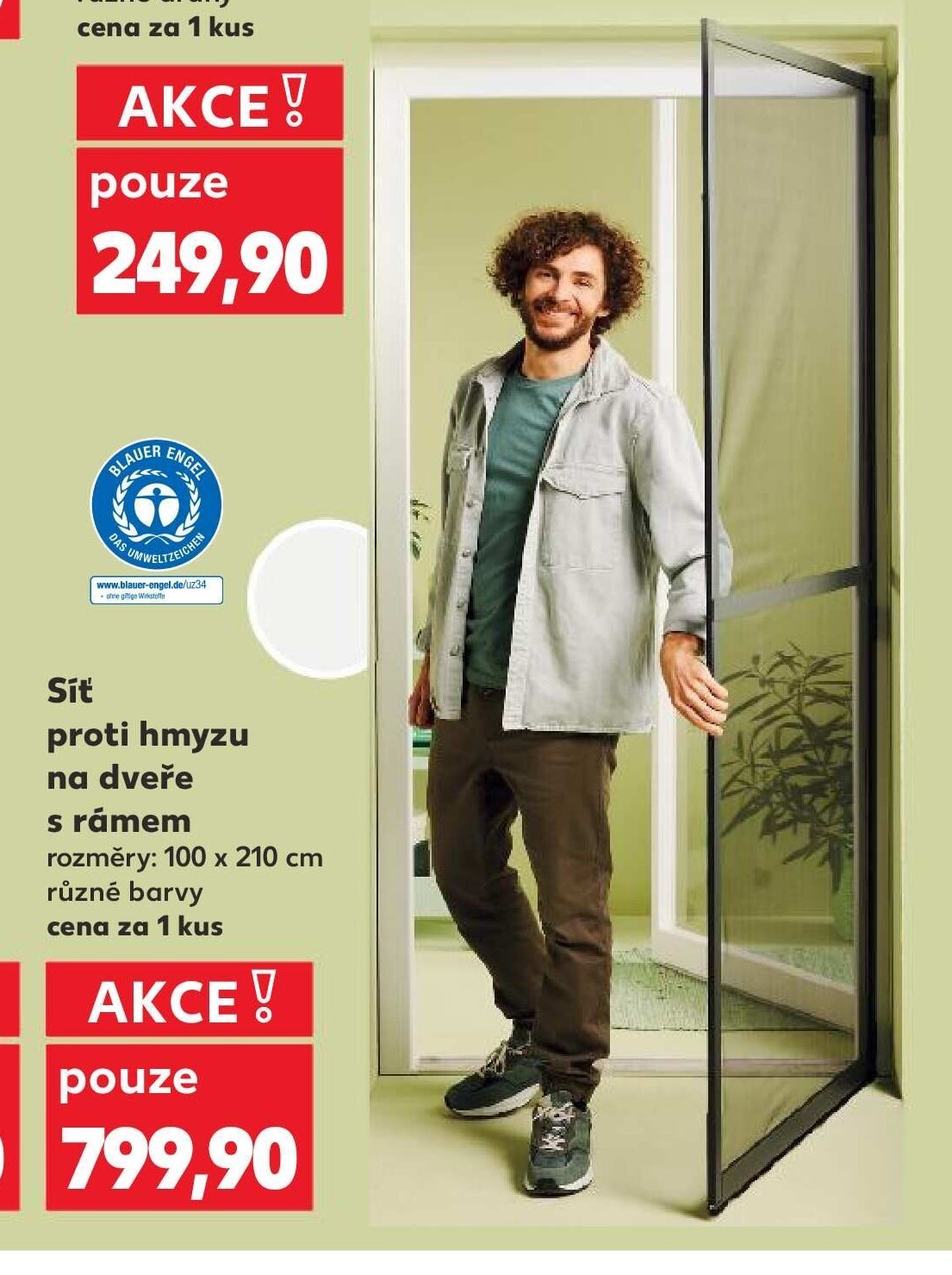 Síť proti hmyzu na dveře s rámem 100 x 210 cm