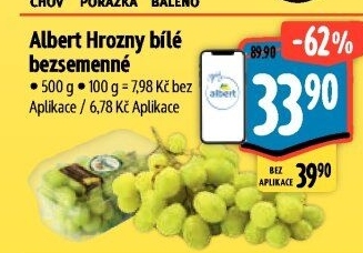 Hrozny bílé bezsemenné Albert