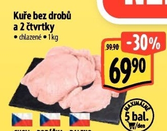 Kuře + 2 kuřecí čtvrtky