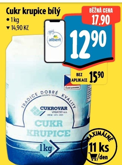 Cukr krupice Cukrovar Vrbátky