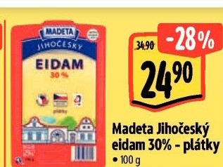 Sýr Eidam Jihočeský 30% Madeta