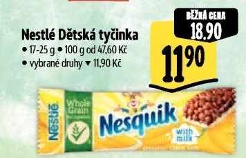 Tyčinka cereální Nesquik Nestlé