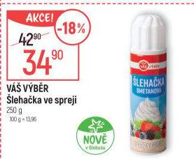 Šlehačka ve spreji Váš Výběr