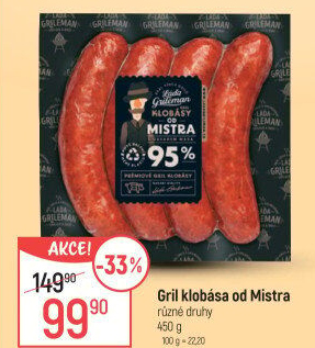 Grilovací klobása od Mistra Láďa Grileman Kostelecké uzeniny