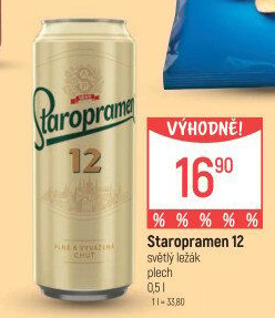 Pivo světlý ležák 12° Staropramen