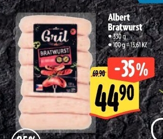 Grilovací klobása bratwurst Albert Gril