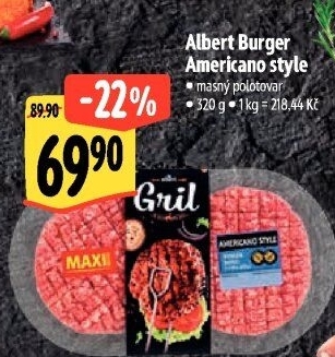 Hovězí burger Americano style Albert Gril