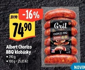 Klobása Chorizo BBQ Albert Gril