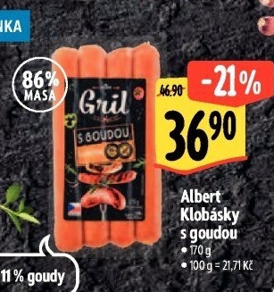 Klobása s goudou Albert Gril