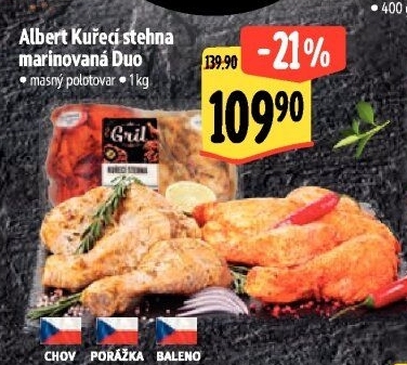 Kuřecí stehna marinovaná Duo Albert Gril