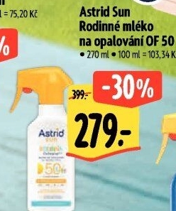 Mléko rodinné na opalování ve spreji OF 50 Astrid Sun
