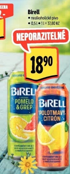 Nealkoholické pivo ochucené Birell