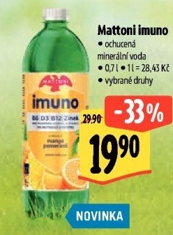 Ochucená voda Mattoni Imuno