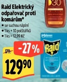 Odpařovač elektrický proti komárům suchý Raid