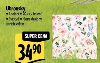 Papírové ubrousky 3vrstvé