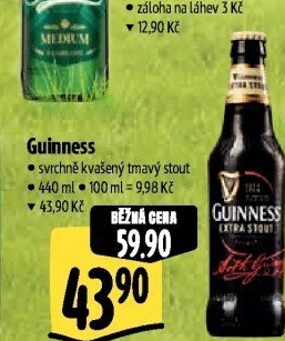 Pivo tmavý ležák Extra Stout Guinness