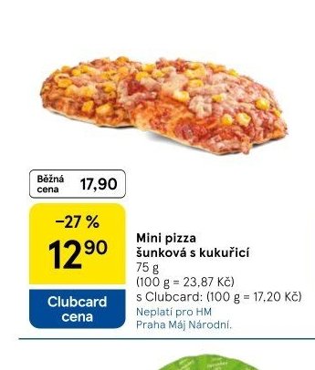 Mini pizza šunková s kukuřicí