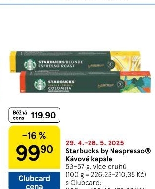 Kapsle Nespresso Starbucks