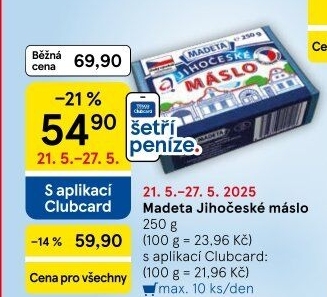 Máslo Jihočeské Madeta