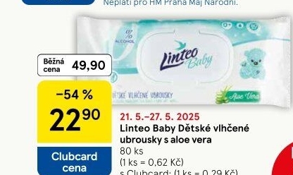 Vlhčené ubrousky dětské Linteo Baby