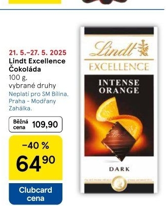 Čokoláda Excellence Lindt