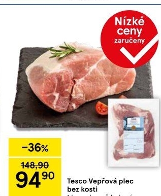 Vepřová plec bez kosti Tesco