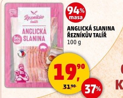 Anglická slanina Řezníkův talíř