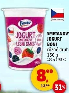 Jogurt smetanový ochucený Boni