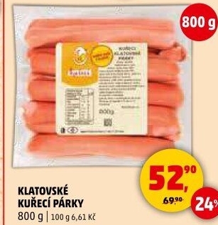 Kuřecí klatovské párky DZ Klatovy
