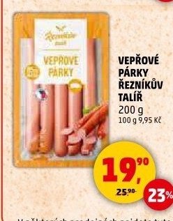 Párky vepřové Řezníkův talíř