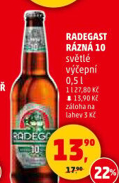 Pivo světlé výčepní Rázná 10° Radegast